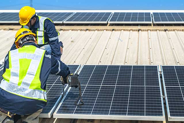 Professional solar panel installation